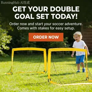 2 Pack Foldable Kids Soccer Goals Portable Pop Up Football Net Set with Ground Stakes Lightweight Quick Setup Small Soccer Goal for Backyard Lawn Indoor Outdoor Mini Soccer Training Gate for Toddlers Children Family Parent-Child Soccer Game Play Equipment