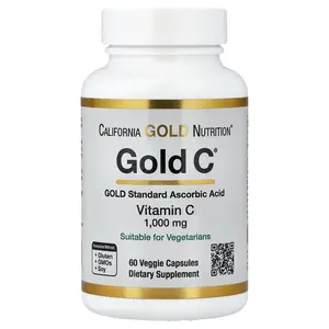 California Gold Nutrition Gold C®, USP Grade Vitamin C, 1,000 mg, 60 Veggie Capsules