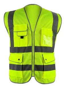 Mesh High Visibility Safety Vest, ANSI/ ISEA 107-2010 With 5 Pockets 818