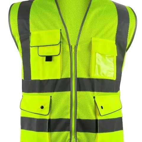Mesh High Visibility Safety Vest, ANSI/ ISEA 107-2010 With 5 Pockets 818