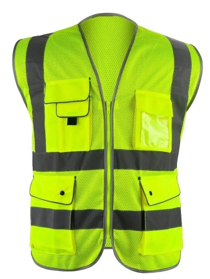 Mesh High Visibility Safety Vest, ANSI/ ISEA 107-2010 With 5 Pockets 818