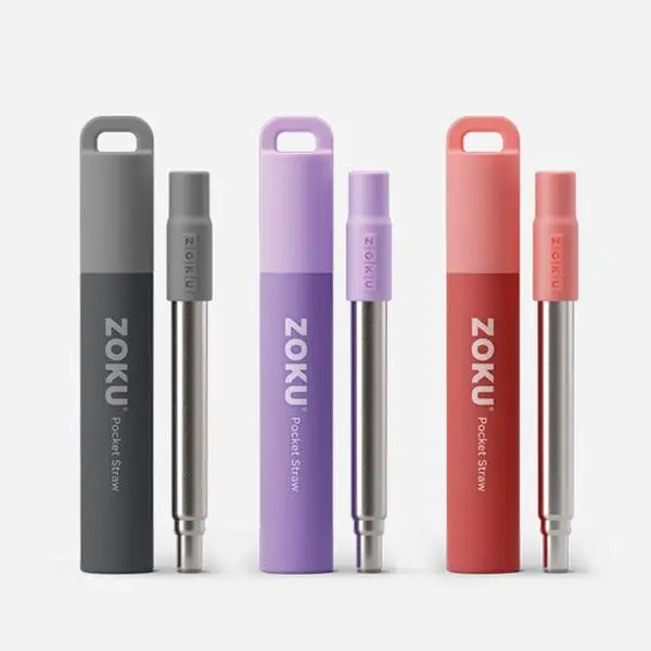 Two Tone Pocket Straws Set of 3 - Stylish Gift and Functional Design for Everyday Use