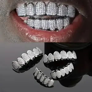 Fashionable Rhinestone Zircon Tooth Jewelry Set, Hip Hop Trendy Sparkle, Perfect for Rave Parties, Funny Abstract Rap Concerts, Fashionable Tooth Accessory, Tooth Gem