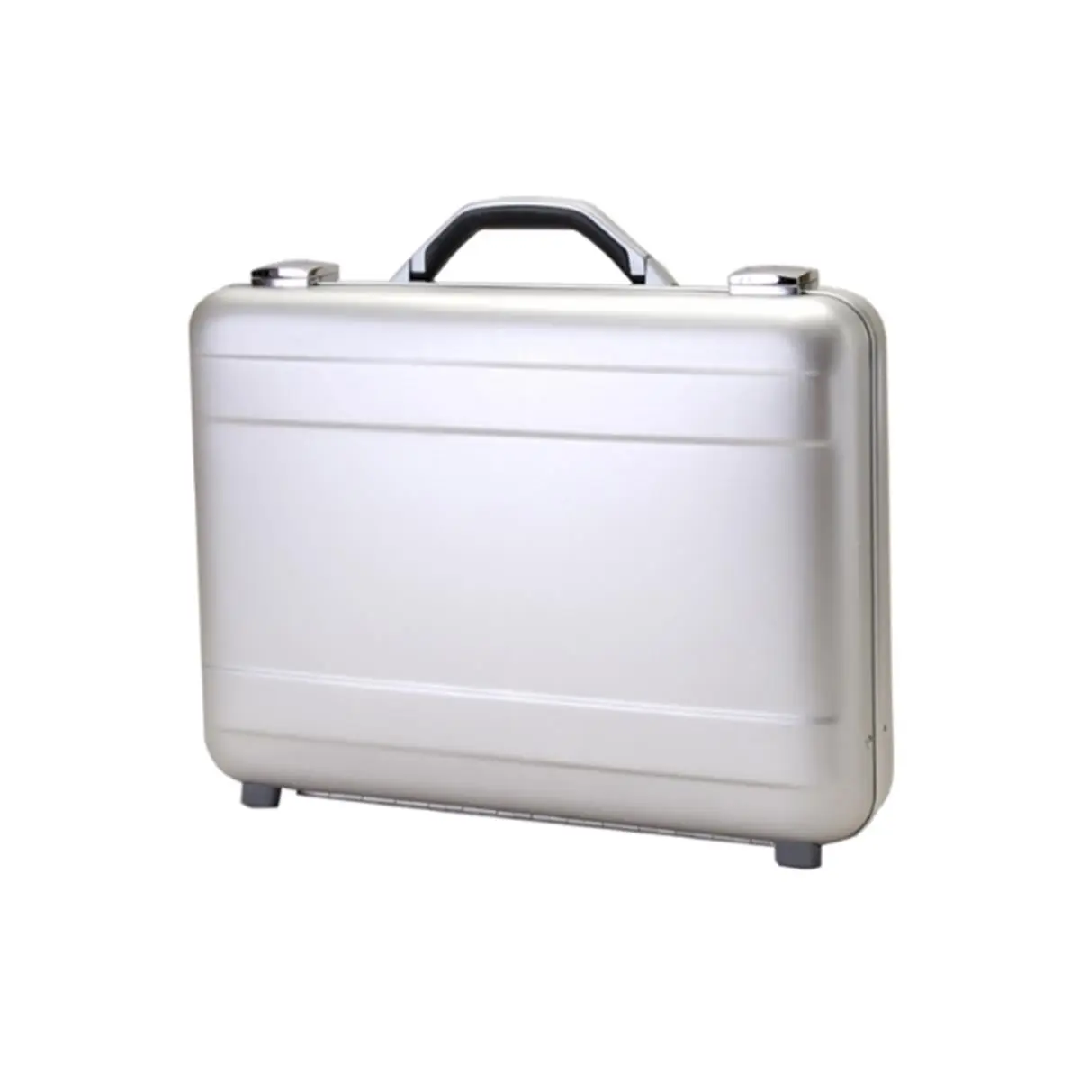 TZ Case Men's Hard Shell Attache Case, 18-Inch Molded Aluminum Briefcase with Double Key Locks and Expandable File Organizer, Silver