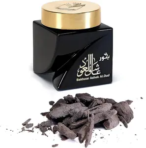 Almas Perfumes Bakhoor Ashek Al-Oud Solid Incense - 30g High-Quality Cambodian Oud Sandalwood Saffron & Natural Wood Sticks for Home & Workplace