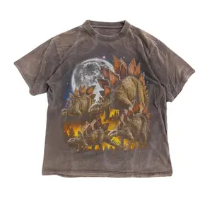 Stegosaurus Dinosaur Vintage 90s Style Graphic Shirt, Dinosaur Graphic Y2k Grunge Washed Tee, Jurassic Aesthetic Streetwear, Vintage Graphic Tee, Animal Shirt, Unisex Cotton Crewneck T-Shirt Menswear Womenswear Underwear Streetwear Top