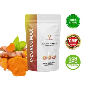 VITALHEALTH V-CURCUMAX Turmeric Capsules with Vitamin C Non-GMO 60 Capsules 500 mg Each