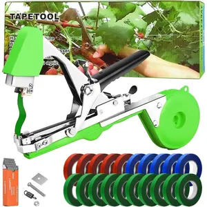 Plant Tying Machine Gardening Plant Vine Tying Tool with 20 Rolls of Tapes and 10000pcs Staples, for Vegetable, Grape, Cucumber, Tomato, Flower and Pepper