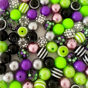 100 Qty 12mm Beads, Halloween Set Beads Craft, Acrylic Beads, Chunky Bubblegum Beads, Round beads, Gumball Beads, Beading Supplies