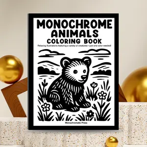 Adult Coloring Book, Single Color Pages for Relaxation & Stress Relief, Includes Animals, Landscapes, Flowers Designs, No Pens Included