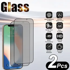 2-Pack Privacy Tempered Glass Screen Protectors Compatible with iPhone 17, 16, 15, 14, 13, 12, 11 Pro Max, 17 Air, 16e, 14 Plus, 15 Plus, HD Privacy Screen Protector