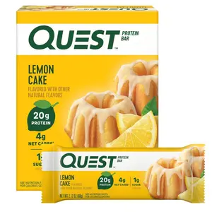 Quest Nutrition Lemon Cake Protein Bars, High Protein, Low Carb, Gluten Free, Keto Friendly, 4 Count