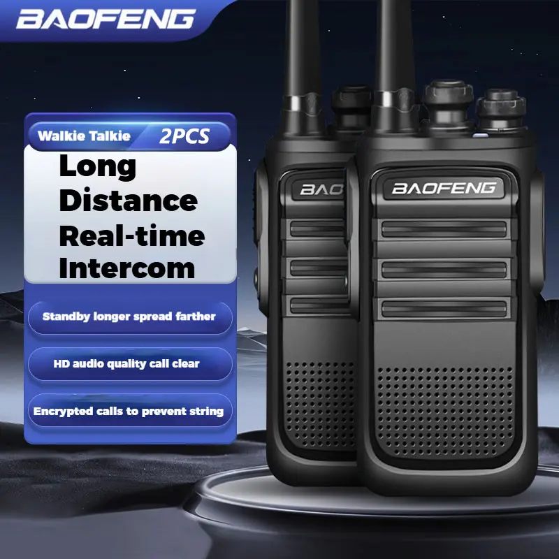 Baofeng HM-658 Walkie Talkies 2 Pack, Long Range Two-Way Radios for Adults, Rechargeable UHF Handheld with Earpiece, 16 Channels, High Power Intercom