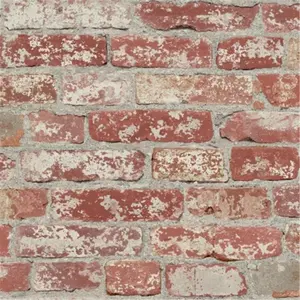 Roommates RMK9036WP Stuccoed Dark Red Brick Peel & Stick Wallpaper