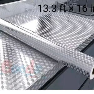 13.3 feet Waterproof Oil proof wallpaper Kitchen Self Adhesive Aluminum Foil Wall Sticker