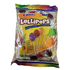Canels Lollipops-100 Count Lemon Grape Pineapple Strawberry and Mango Candy