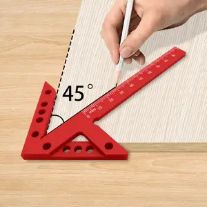 Center Finder Woodworking Square - 45/90 Degree Right Angle Line Gauge - Plastic Center Scribe Precision Carpenter Ruler Wood Measuring Scribe Tool