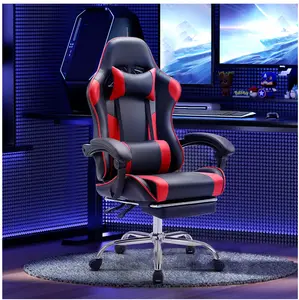Ergonomic Gaming Chair With Headrest And Lumbar Pillow,Height Adjustable With 360°-Swivel Seat,Red Ergonomic Gaming Chair With Headrest And Lumbar Pillow,Height Adjustable With 360°-Swivel Seat,Red