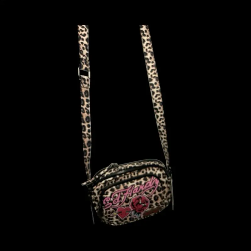 RARE Ed Hardy Y2K Rhinestone Skull Mini Backpack Pink Black  display picture 2