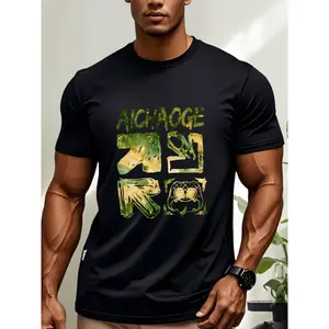 T-Shirt Round Neck Short Sleeve Casual Exquisite Design Summer Essential[100% Cotton]Men's Fashion