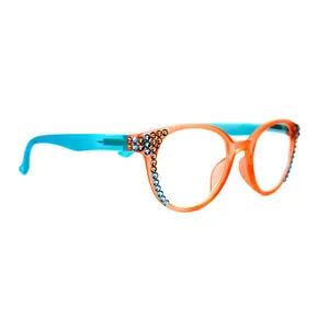 Rio, (Bling) Women Reading Glasses W (Light Colorado, Aquamarine) Genuine European Crystals, Translucent Round   NY Fifth Avenue
