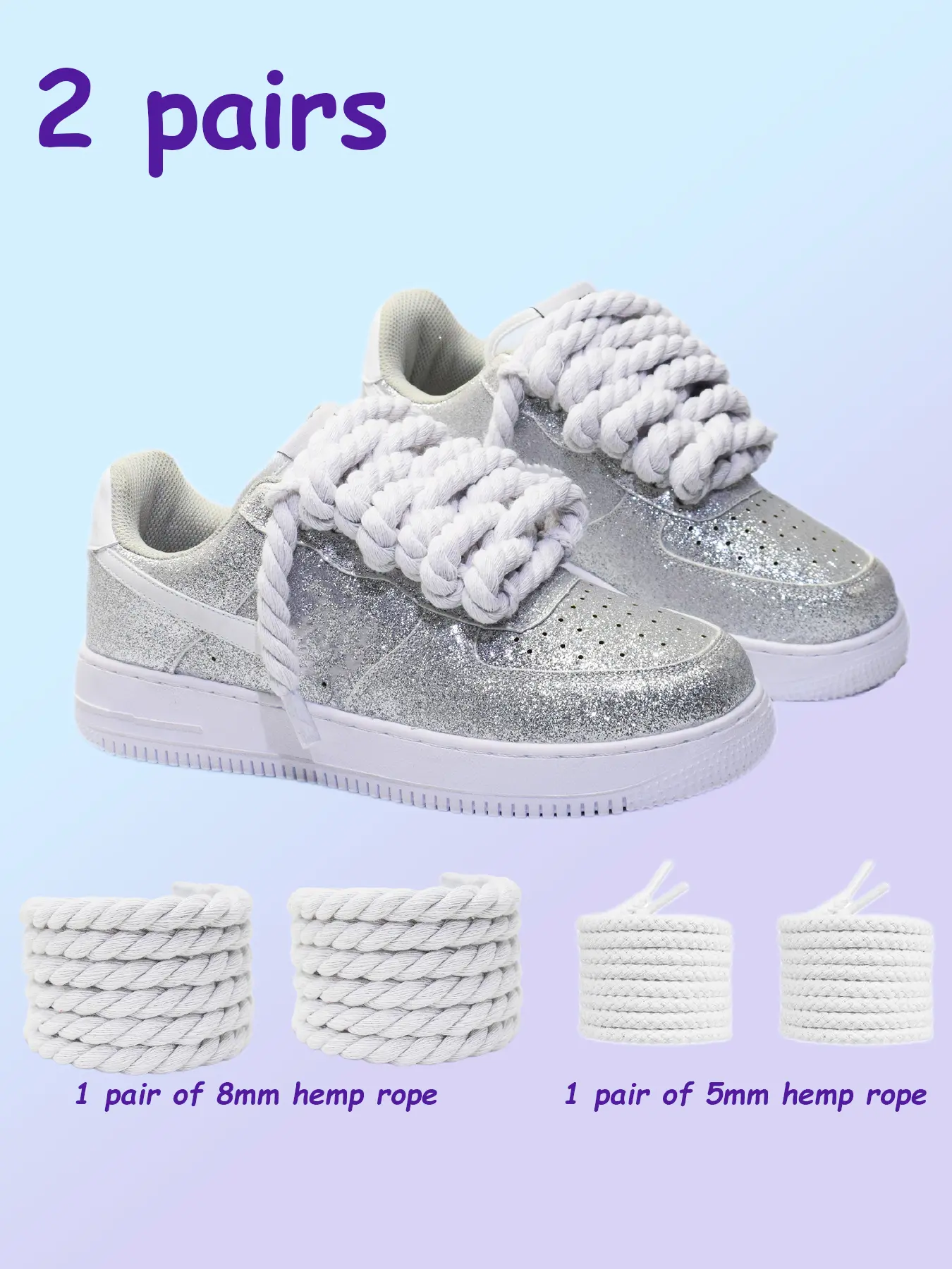 Two pairs of adjustable leather shoelaces for Air Force One AJ diy accessory Footwear Bedroom Weight Tactical Pedal Sneaker Casual White