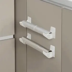 4pcs Plastic No-Drill Wall-Mounted Trash Bag Holder Set, Minimalist Kitchen Organiser for Space-Saving Home Storage