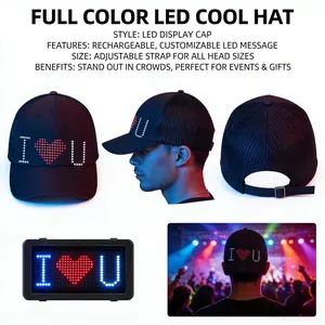LED Light Up Baseball Cap, Bluetooth Music Hat, USB Rechargeable Glow Hat, DIY Custom Advertising Sun Hat, Unisex Outdoor UV Protection Cap