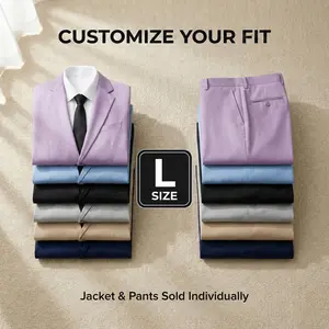 Gianco Ferro Premium Slim Fit Suit Separates - Long (L) Length | Shawl Lapel Blazer & Trousers | Perfect Proportions for Tall Men | Wedding/Office Ready