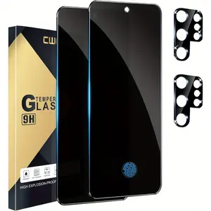 [Compatible with Samsung Galaxy S26/S26 Plus/S26 Ultra] [2+2 Pack Privacy Protective Screen Protector Smartphone Compatible with Galaxy S25 Ultra - 2 Pack Privacy Film + 2 Pack Camera Lens Tempered Glass, High Clarity, Anti-Fingerprint Bub...