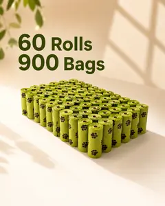900 Counts Green Poop Bags for Dogs ,8" x 11" Unscented Pet Waste Bag