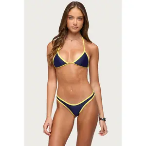 Dina Contrast Triangle Bikini Top
