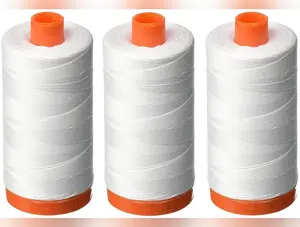 Aurifil Mako 50 wt Cotton Thread - White (2024) - Bundle of 3 Spools