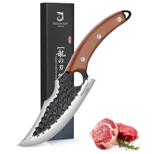 【February Faves】Dragon Riot Viking Knives for Meat Cutting, Forged Japanese Style Knife for Cooking - High Carbon and Full Tang - Perfect Knife for Kitchen and Gift