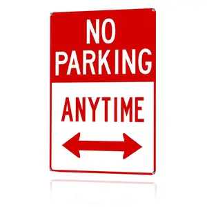 No Parking Anytime Metal Sign 12x8 In Aluminum, Vintage Traffic Warning Tin Sign for Driveway, Yard, Street, Retro No Parking Wall Art for Home, Business, 12x8 Inch Aluminum Plaque