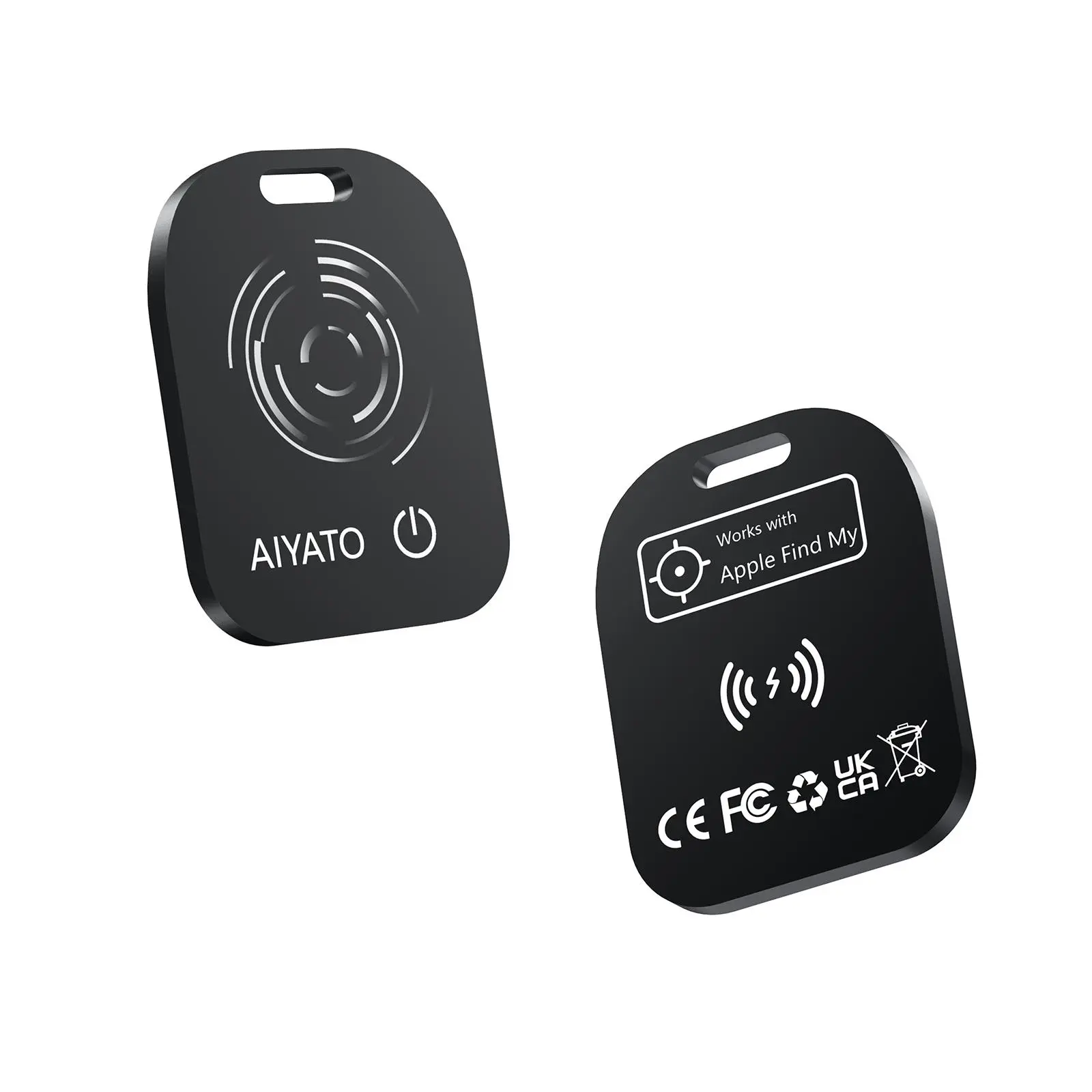 Ultra Mini Wireless Charging GPS Tracker Smart Tracking Smart Key Finder for Wallet, Keys Finder, Anti-Lost Smart Tag Compatible with Apple Airtag, 2-Pack with 2 Straps
