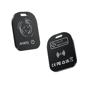 Ultra Mini Wireless Charging GPS Tracker Smart Key Finder for Wallet, Anti-Lost Smart Tag Compatible with Apple Airtag, 2-Pack with 2 Straps
