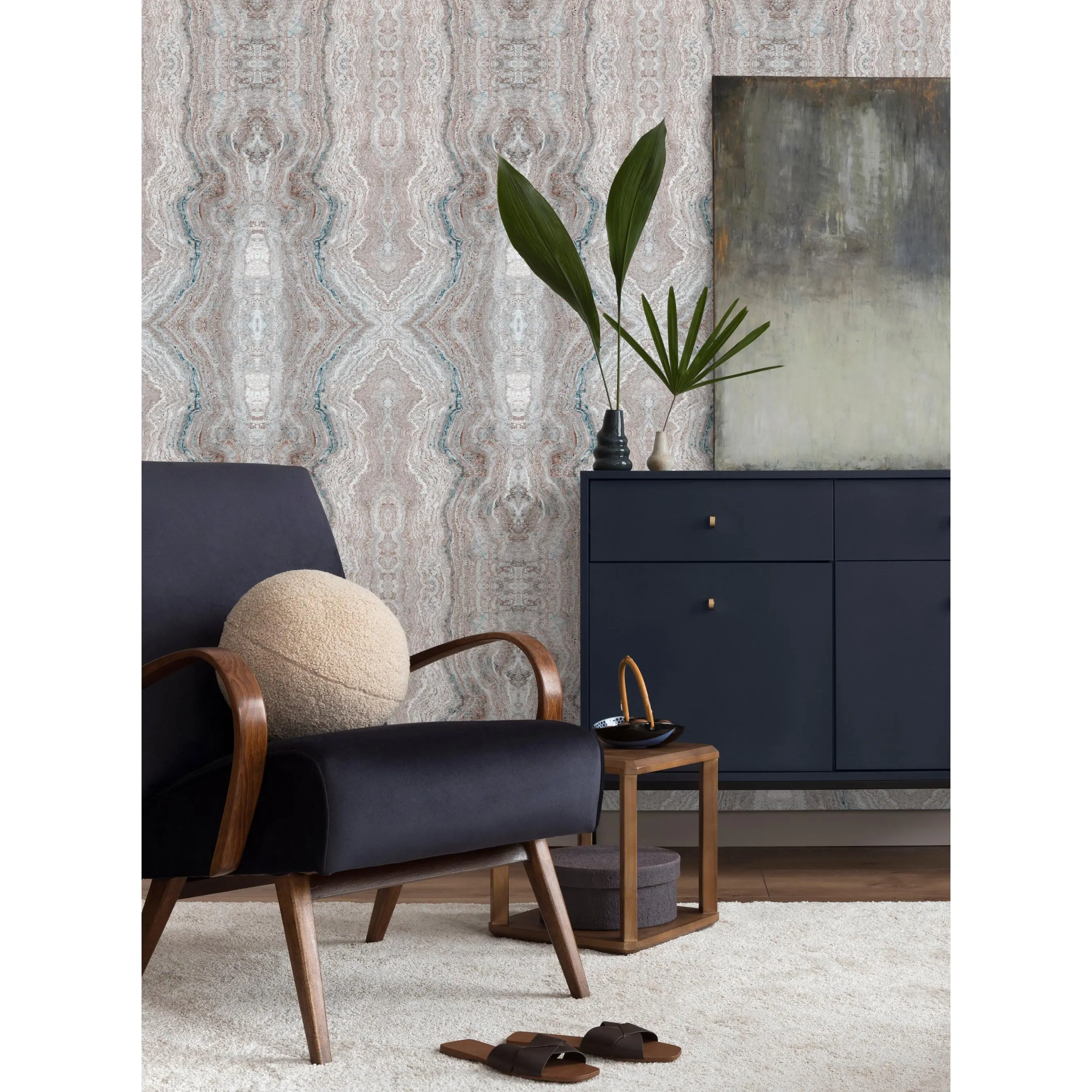Antique Distressed Persian Sediment Peel-and-Stick Wallpaper, Adds Character, Exotic and Elegant Touch, Every 48" Width, Accent Wall