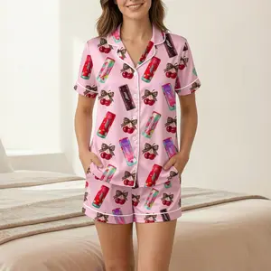 Alani pajamas, gift for friends, set for women, Loungewear set women, music pajamas set, Sleepwear fashion, drinking lovers gift