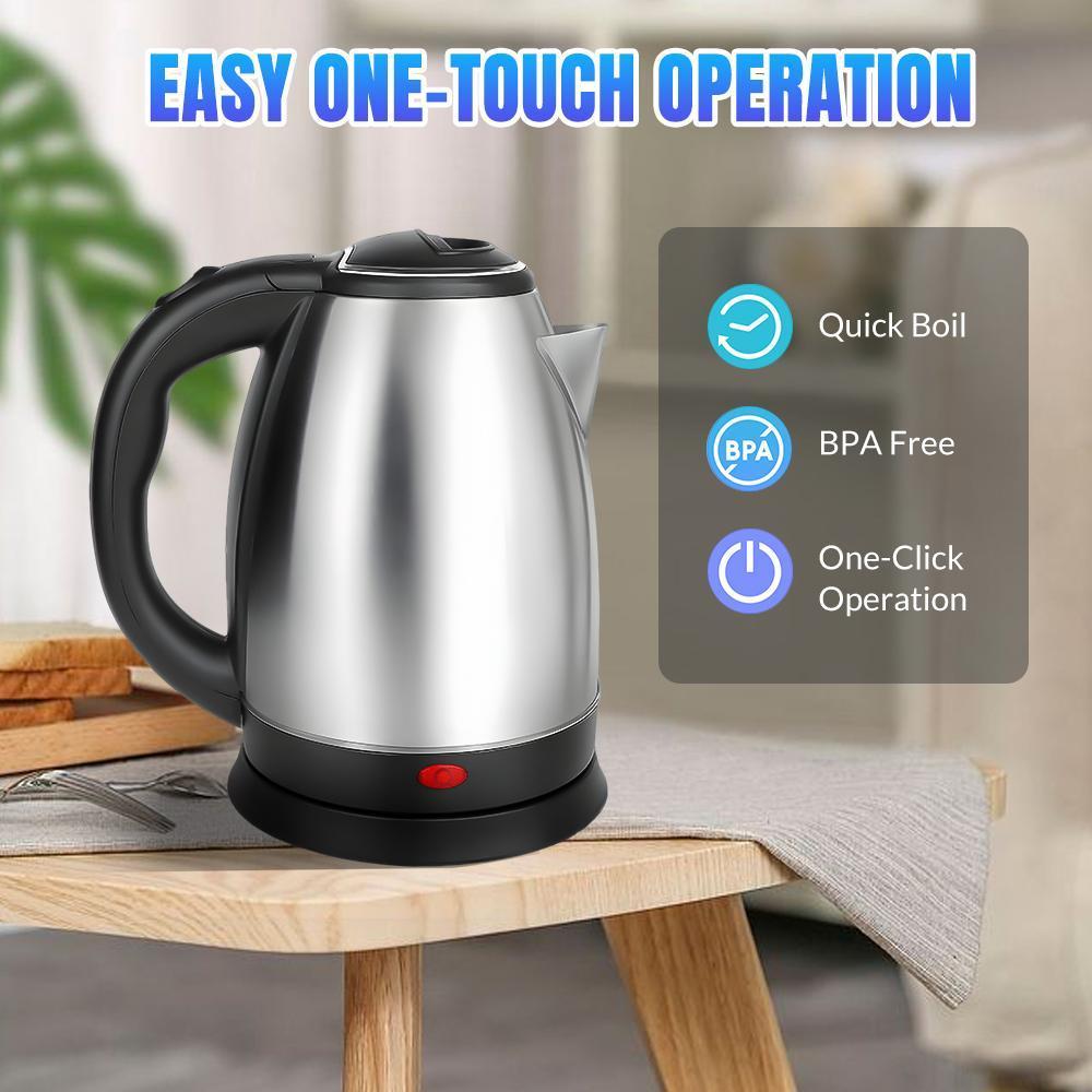 Electric Kettle 2.0L – 110V 1000W Fast Boiling, One-Touch Lid, Leak-Proof Spout & Comfort Handle, Ideal for Home, Office, Dorm, with Power Cord