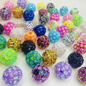 50Pcs 20mm Crystal disco snowflake ball beads, multi colored, large acrylic beads suitable for DIY jewelry, bracelets, necklaces, keychains, and phone chains