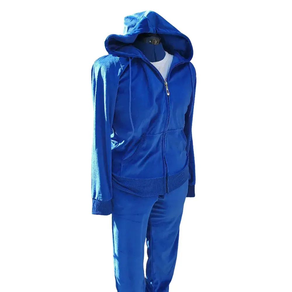 TheDonOfLA Velvet Tracksuit - Royal Blue Hoodie & Pants Set - Comfortable & Stylish for any occasions