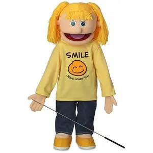 Christian Girl Puppet, Smile Jesus Loves You Shirt (25")