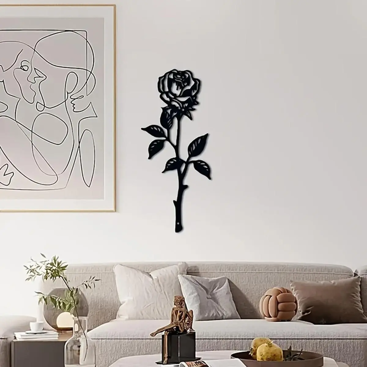 Rose Pattern Wall Decor, Creative Iron Rose Wall Art, Wall Hanging Decor for Home Living Room Bedroom, Home Decor Supplies, Ornaments, Rose Print, Wall Art Decoration, Art Work For Wall Decor, Artwork For Walls, Aesthetic Wall Decor, Room Decorations