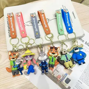 Best-selling Zootopia Keychain Cute Judy Car Keychain Men and Women Bag Couple Small Pendant