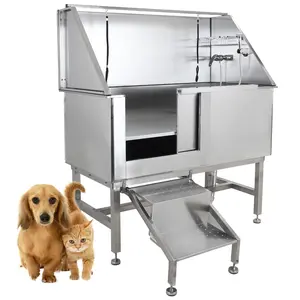 GARVEE 50 Inch Stainless Steel Pet Dog Bath Tub Professional Protable Dog Grooming Tub Home Large Dog Bath Tub, Durable & Sturdy, Made Of 304 Stainless Steel, Non-Deformation, Rust-Proof, Scratch-Proof, And Sturdy Enough For Long-Time Use