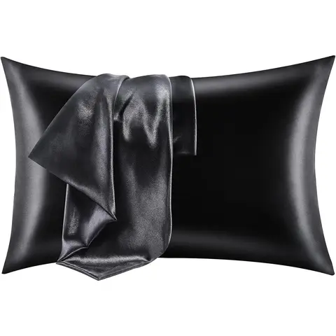 Shine-Boost Satin Pillowcase Set (2-Piece) - Shine-Boost Satin, Durable Bedding Accessories, Hair-Kind Fabric, Microfibre Watercolour Flat Weave Linens, Machine Washable, Protects Hair, Wrinkle Resistant, Skin-Gentle, Soft, Glossy