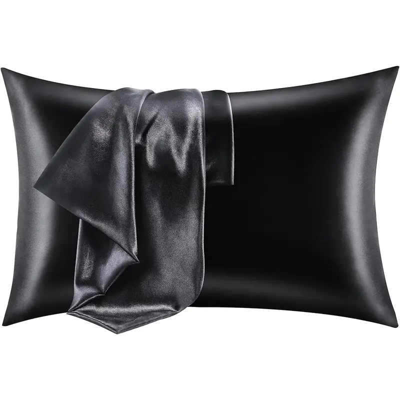 Shine-Boost Satin Pillowcase Set (2-Piece) - Shine-Boost Satin, Durable Bedding Accessories, Hair-Kind Fabric, Microfibre Watercolour Flat Weave Linens, Machine Washable, Protects Hair, Wrinkle Resistant, Skin-Gentle, Soft, Glossy