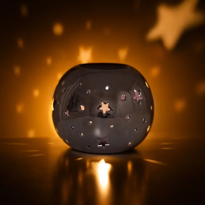 Iridescent Star Tealight Wax Warmer - High Quality Wax Warmers for Wax Melts, Compatible with illuminatedbymia Gel Wax Melts, Decorative Wax Warmers for Wax Melts