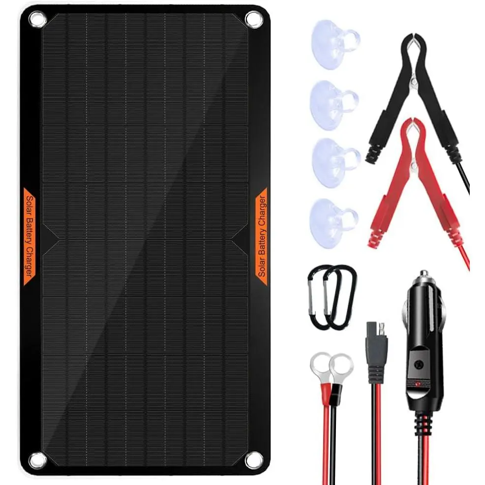 12V Solar  Charger ,10W  Solar  Maintainer,Portable Solar Panel Charger with Upgraded MPPT Controller for , , Boat, Marine, RV, Trailer, Tractor,, etc